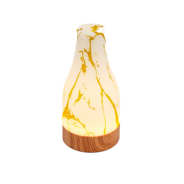 De Tafellamp DORSETTO oplaadbaar 105 uur is een waterdichte tafellamp met afstandsbediening, marmer goud accenten en houten basis. Perfect als vaas of diffuser.