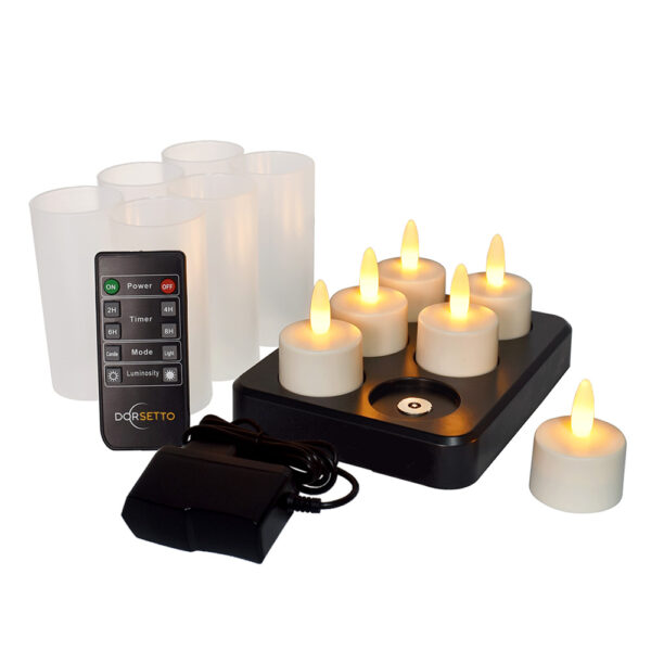 LED waxine lichtjes oplaadbaar met afstandsbediening waterdicht brandtijd 105 uur